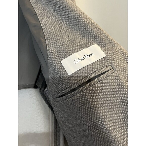 Calvin Klein Mens Blazer Jacket Gray Knit Casual Sport Coat Size L Single Button - Picture 6 of 14